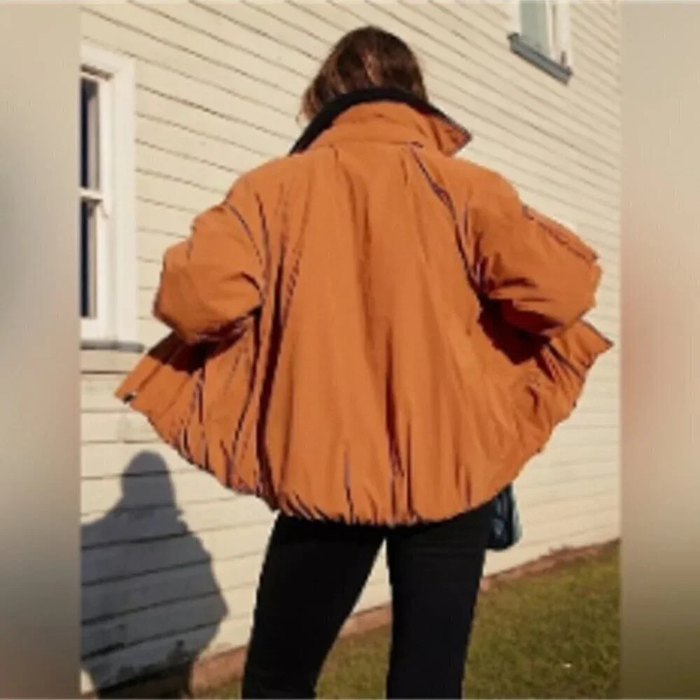 Free People Movement Puffy Oversized Outpost Aviator Bomber Jacket Size Large